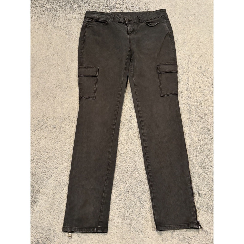 Ann Taylor LOFT Charcoal Gray Cargo Pants Jeans Womens 2 Utility Casual